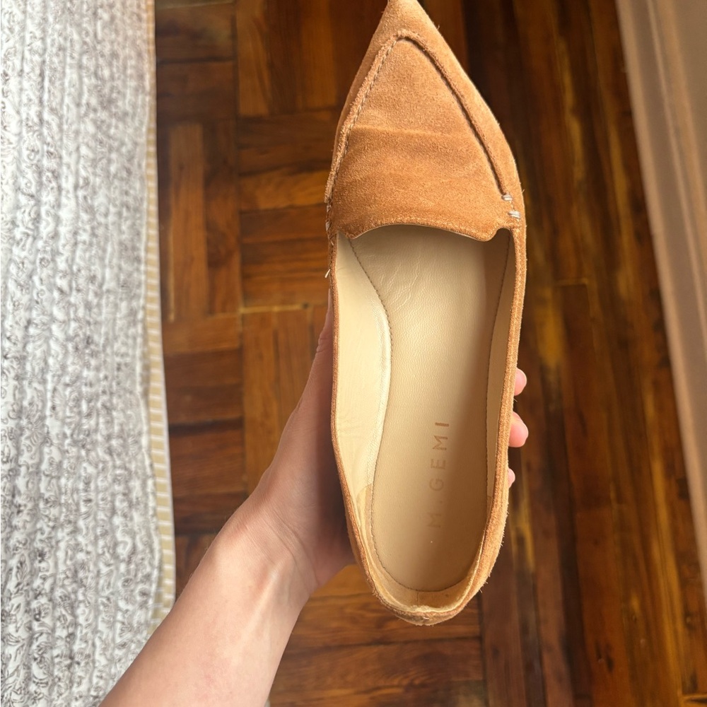 M.Gemi The Stellato Women Loafers Tan/Salmon Suede Pointed Toe Slip On Shoes - Picture 5 of 7